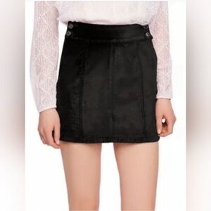 Free People Women's‎ velour Black Mini Skirt Size 29